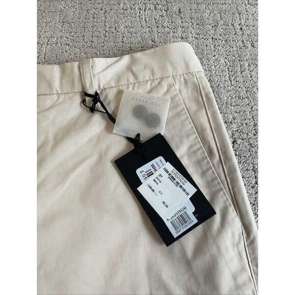 Ted Baker MENS Off White Flat Front Shorts Size 32 X 9.5. NWT - Picture 3 of 10